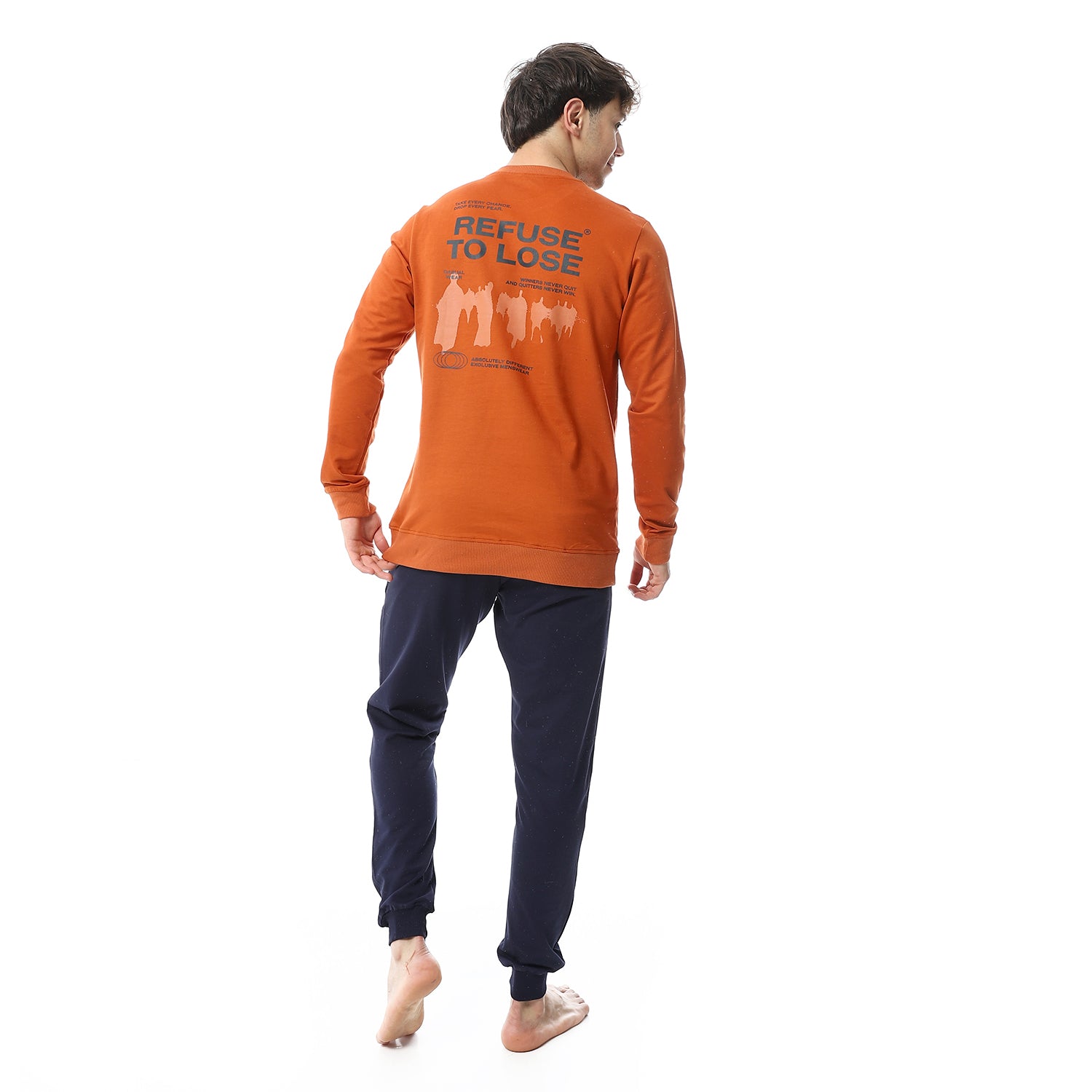 Men's Autumn Pajama Printed - Orange