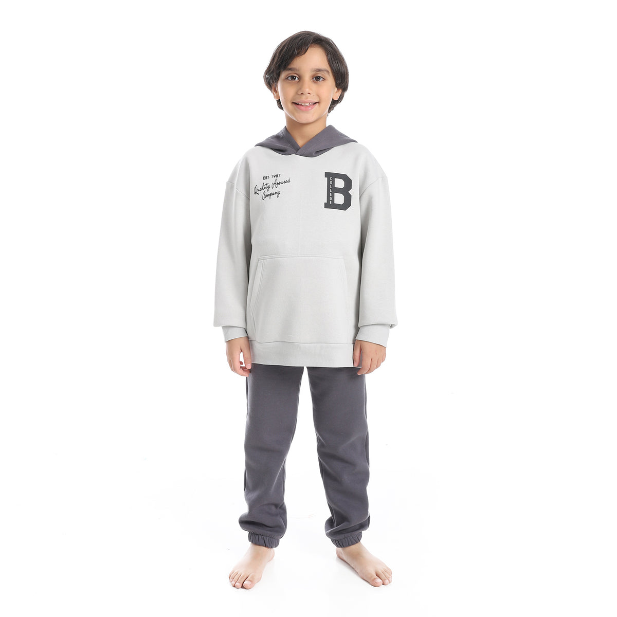 Boys' Winter Hoodie Pajamas - Grey