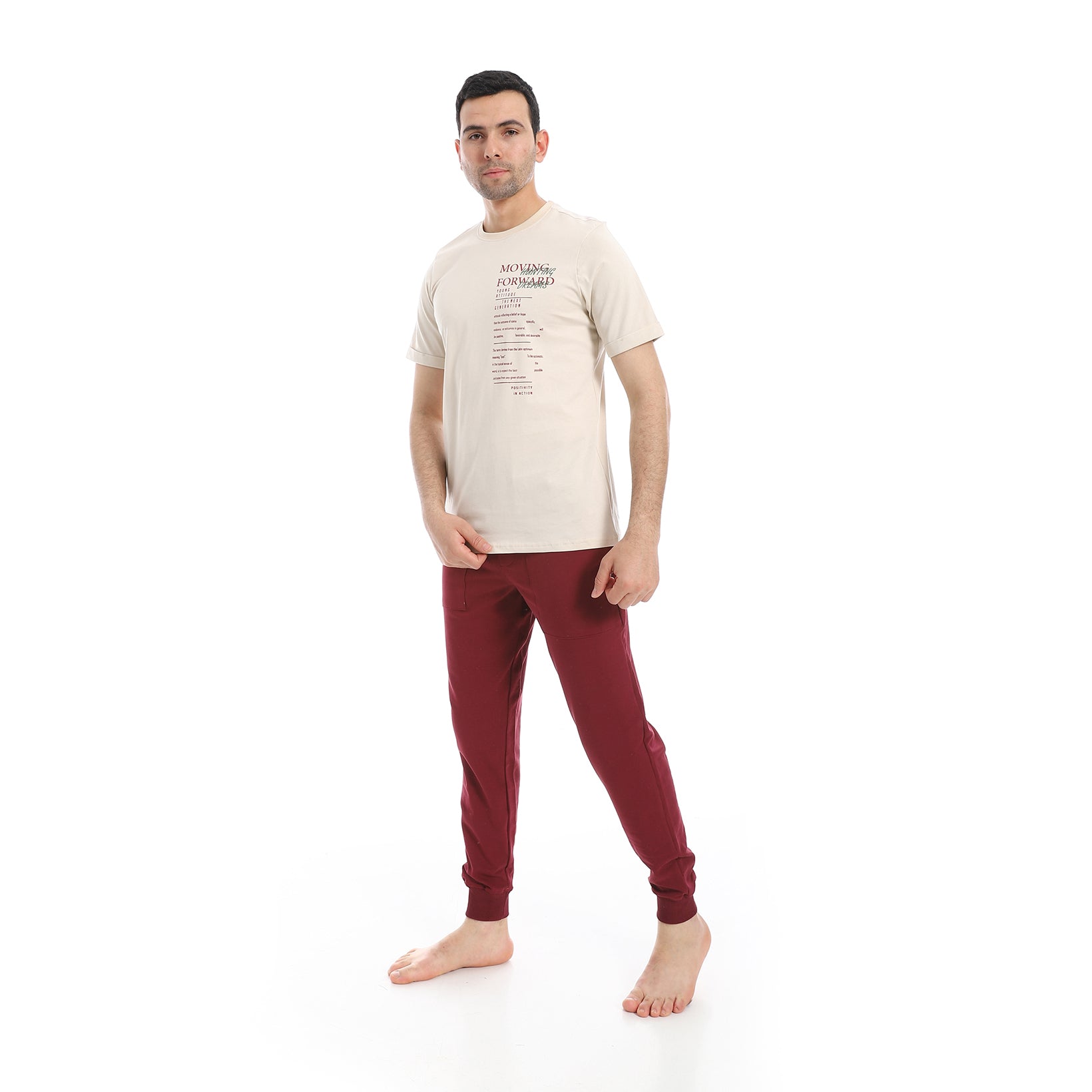 Men's Printed Short Sleeve T-Shirt and Jogger Pajama Set