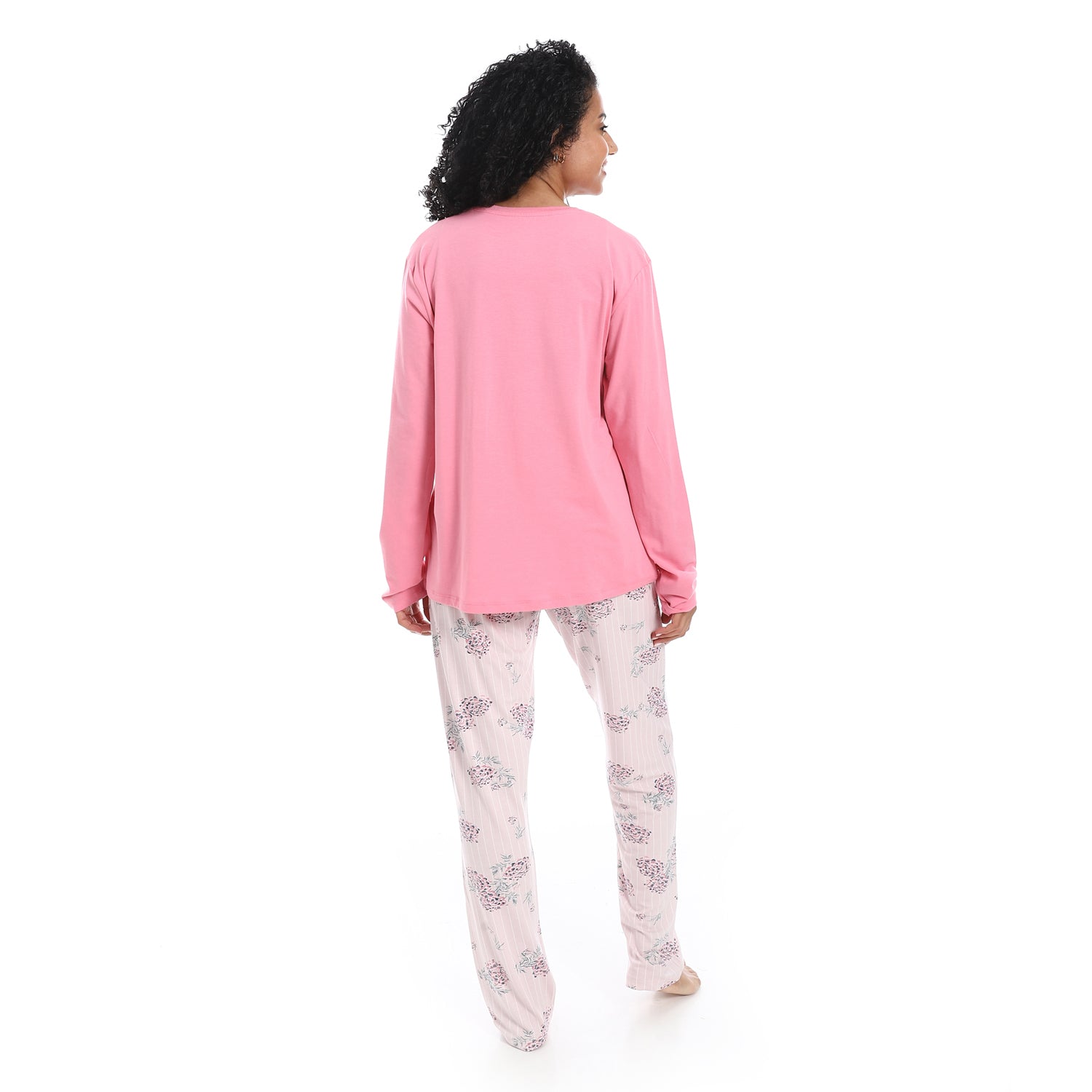 Women's Summer Pajama - Floral Pants - Rose