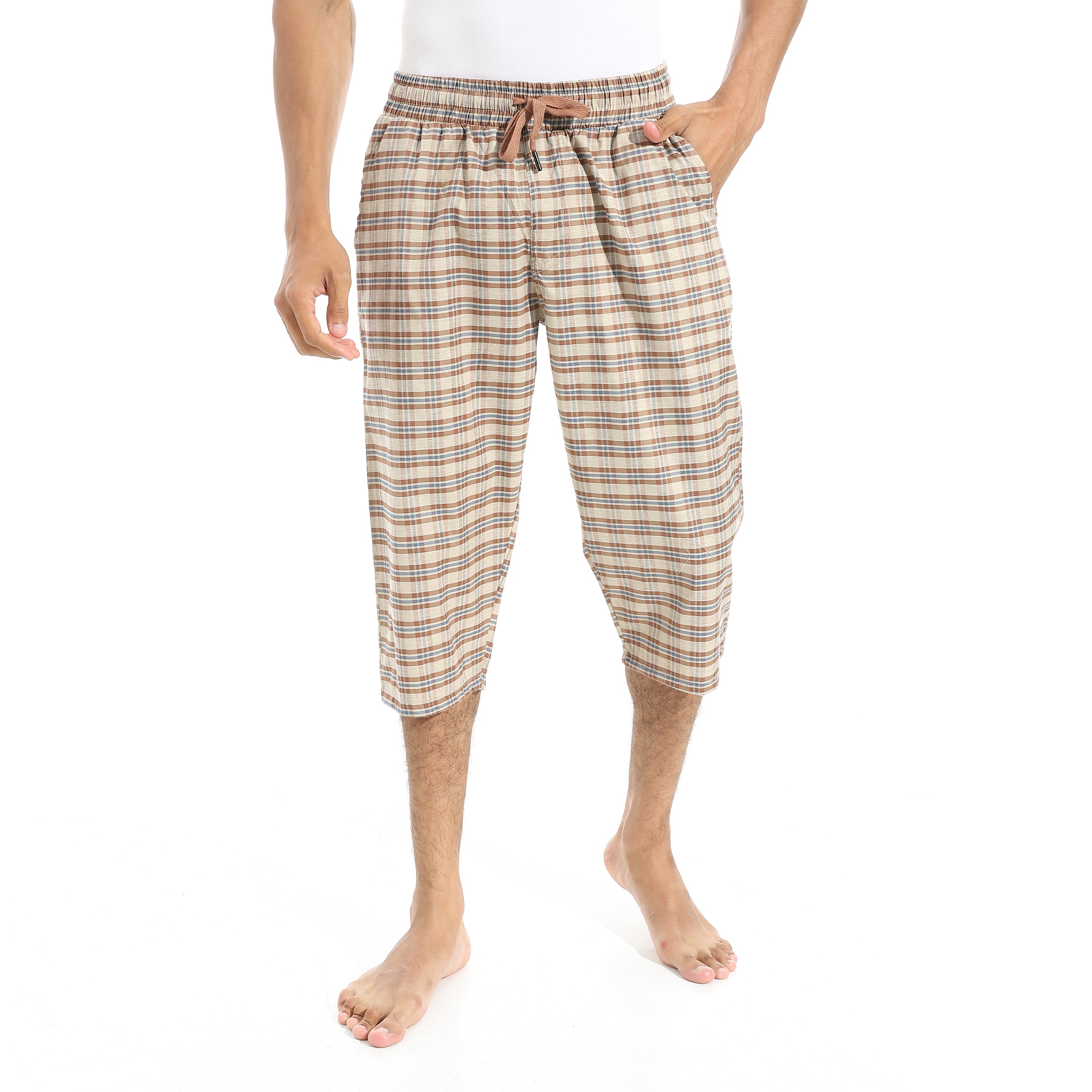 Comfy and Stylish Men's Soft Check Pentacore - Cafe