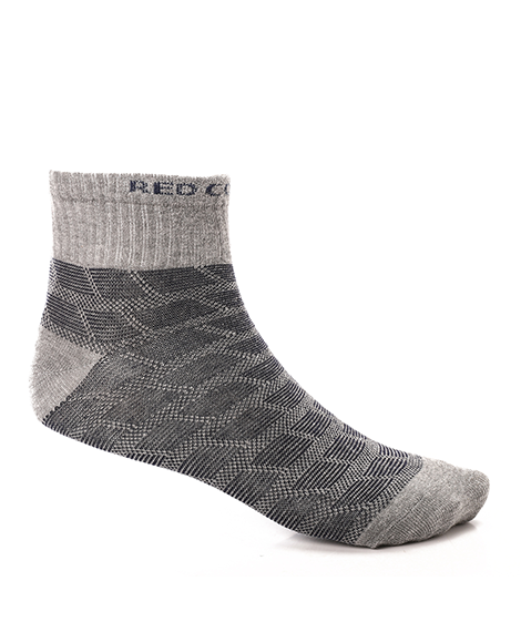 Men's Jacquard Ankle Socks - Short, Sporty - White