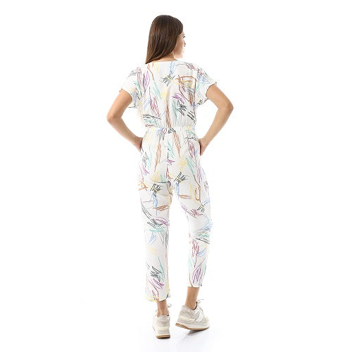 Women's Viscose Jumpsuit - White