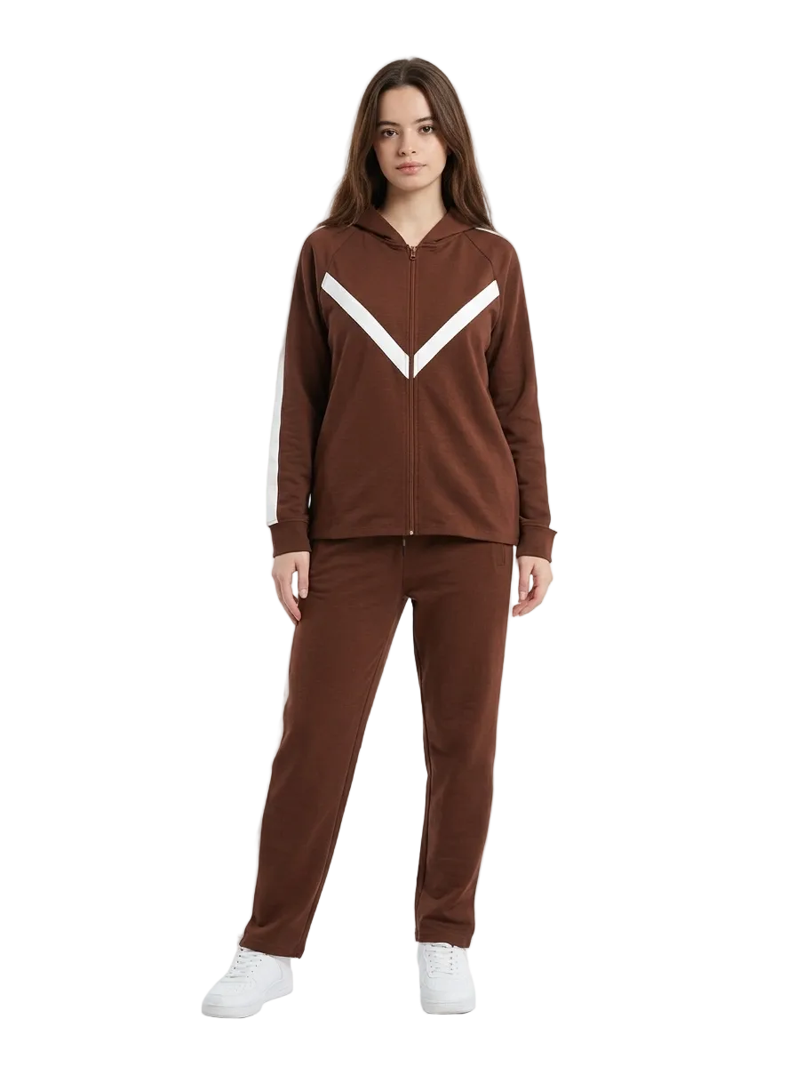 Women Premium V-Stripe Zip-Up Tracksuit