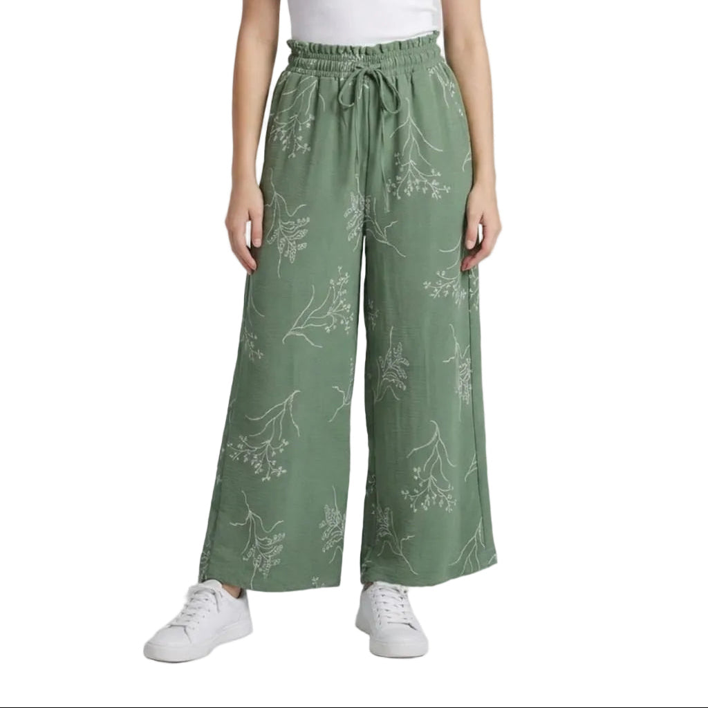 Women Floral Print Wide-Leg Trousers