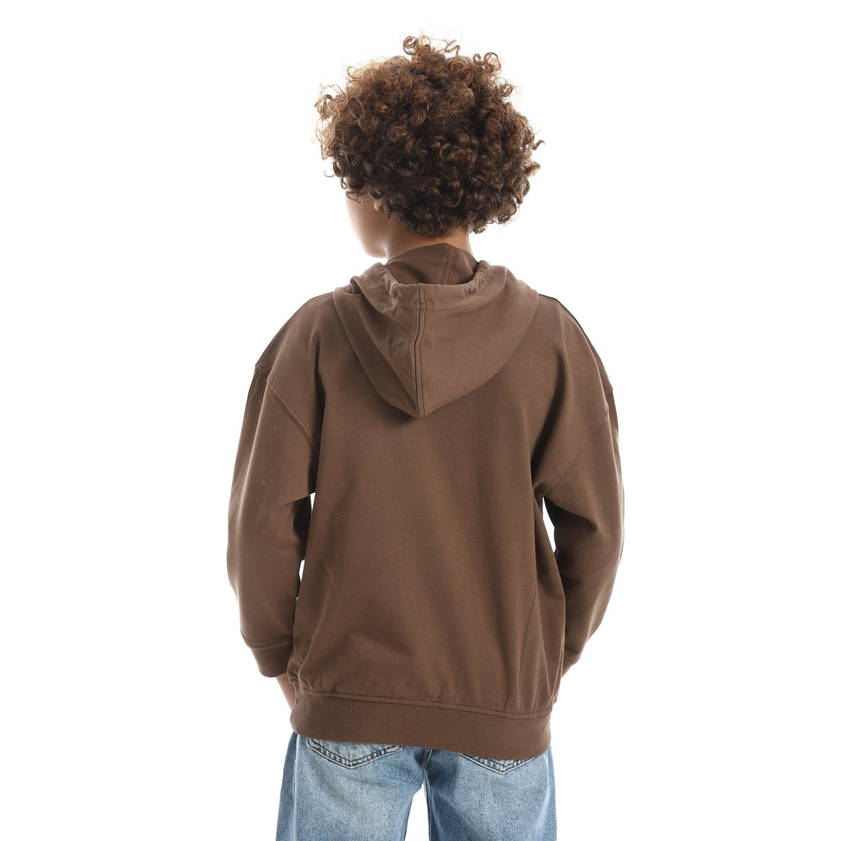 Boy Regular Fit Hooded Back Printed Autumn Sweatshirt - Red Cotton