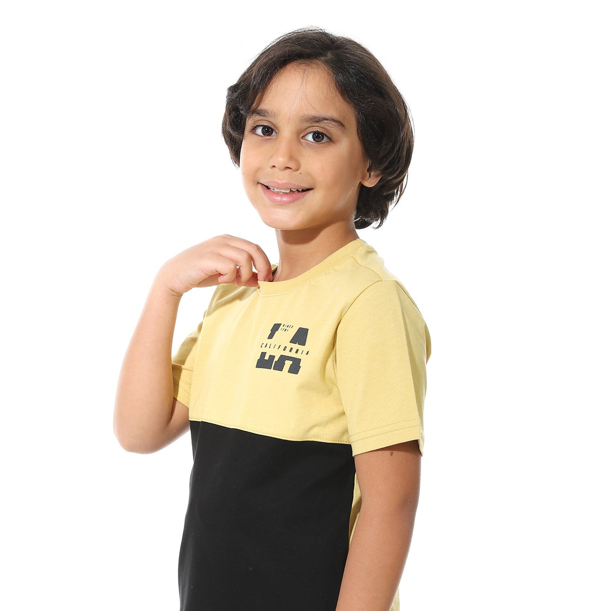 Boys' Cool Pajama Set - printed Tee-Black - Red Cotton