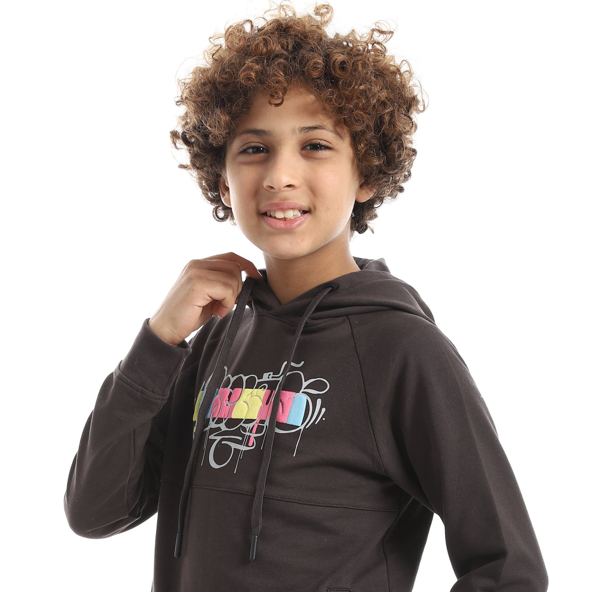 Boys' "Creative" Graffiti Print Two-Piece Set - Red Cotton