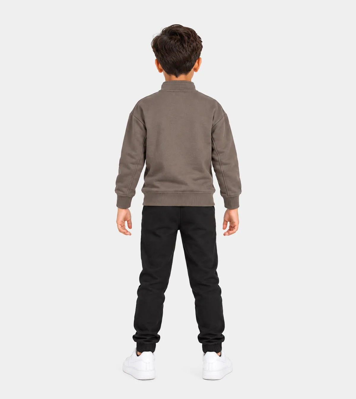 Boys’ Khaki Diagonal Half-Zip Sweatshirt | Red Cotton - Red Cotton