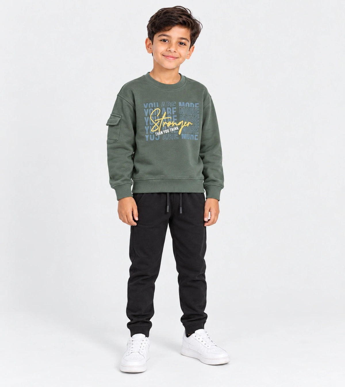 Boys’ Olive Green Sweatshirt | Red Cotton - Red Cotton