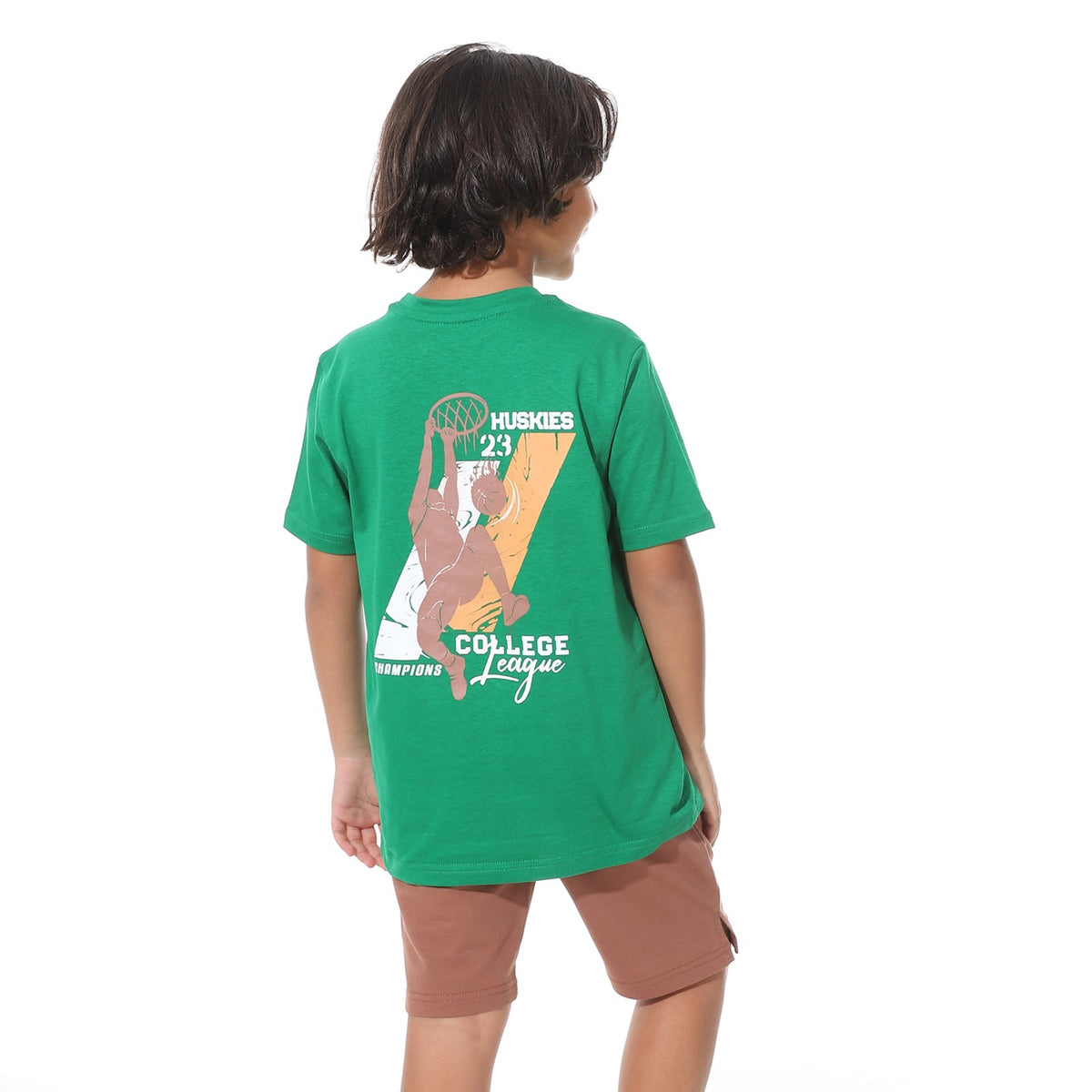 Boys’ Printed Back Short Pajama Set – Cool and Comfy Sleepwear - Red Cotton
