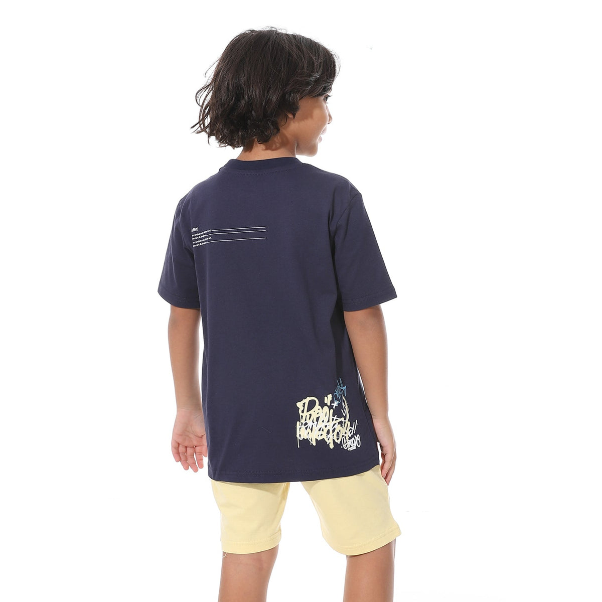 Boys’ Short Pajama Set with Print – Soft Cotton Nightwear - Red Cotton