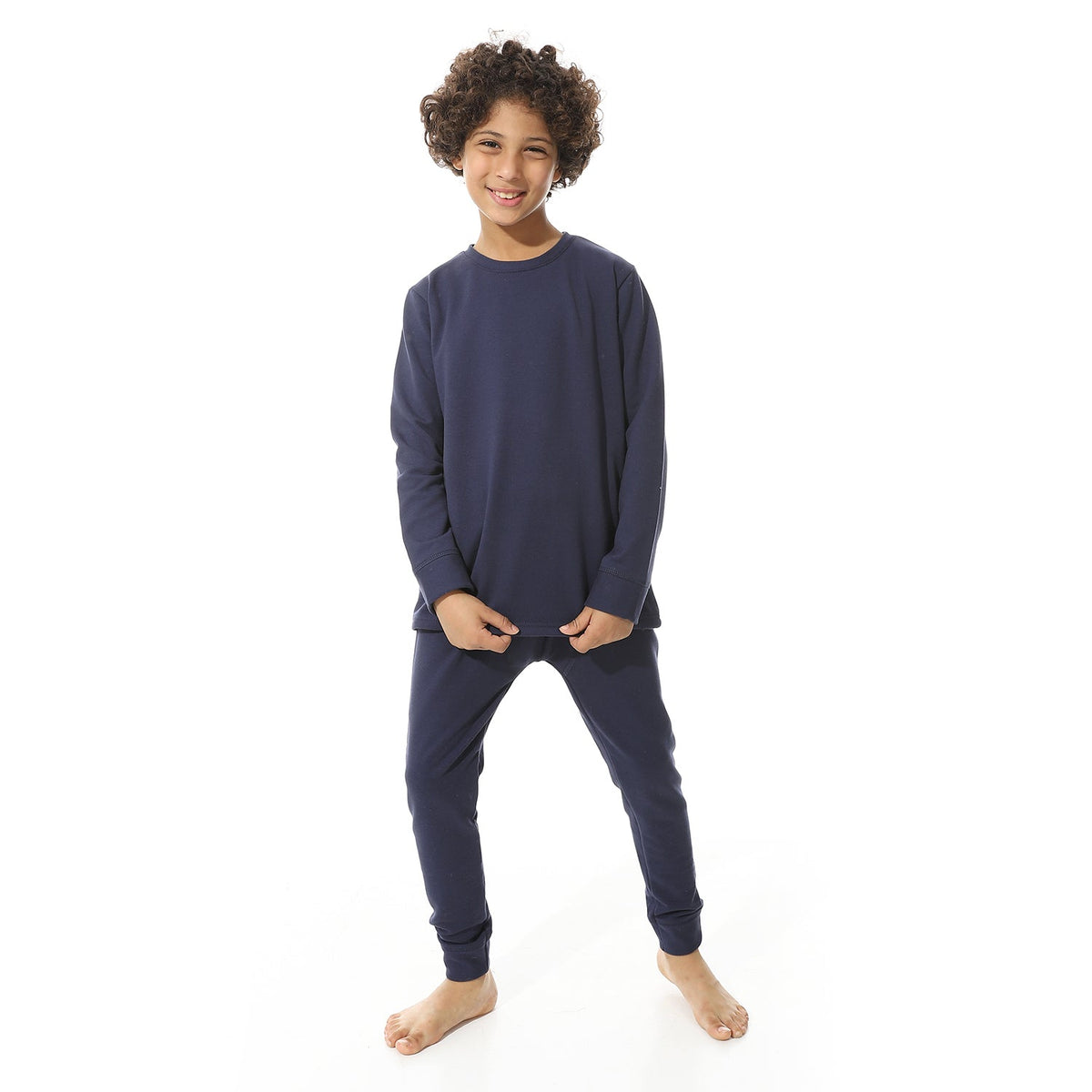 Boys Thermal Set Padded inside - Navy - Red Cotton