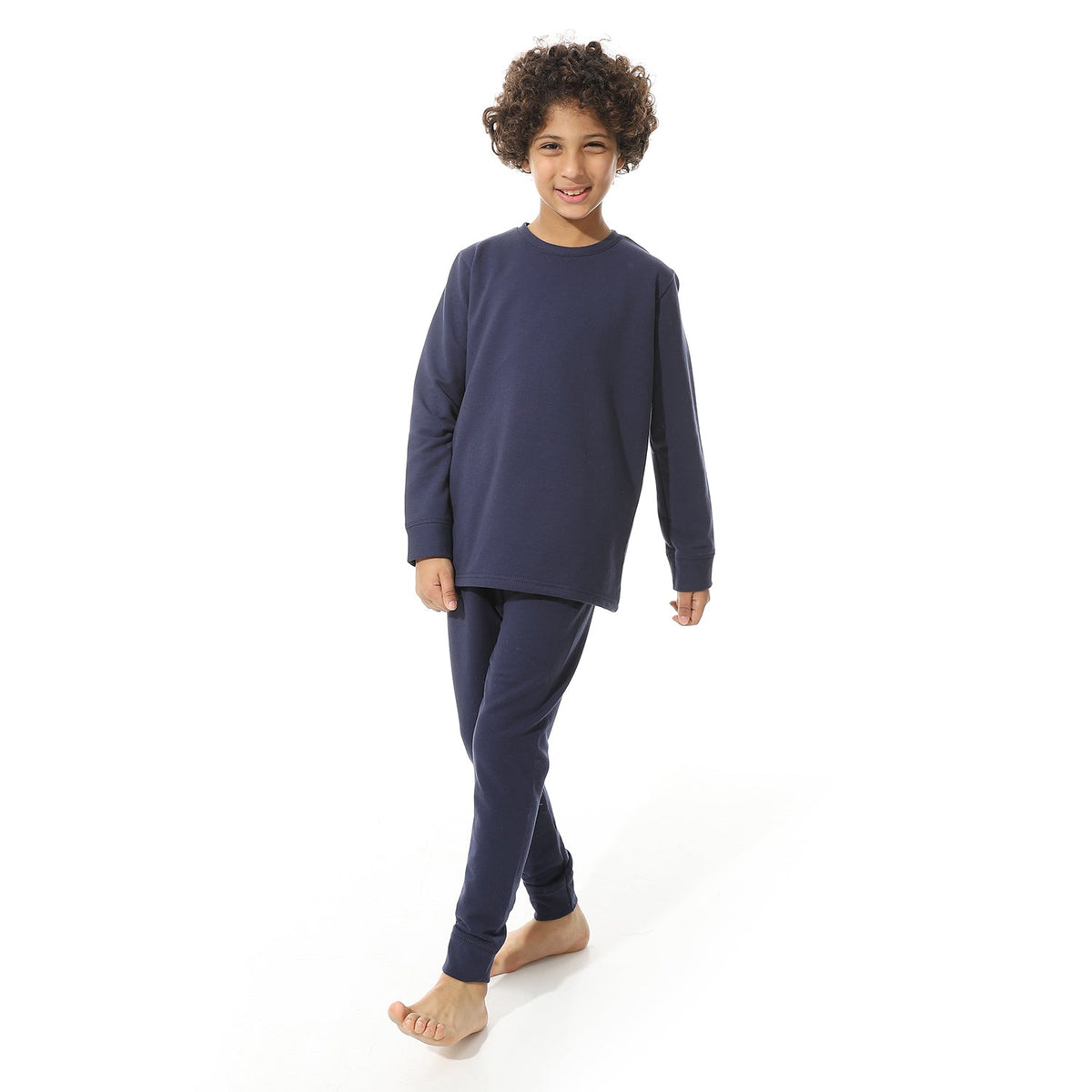 Boys Thermal Set Padded inside - Navy - Red Cotton