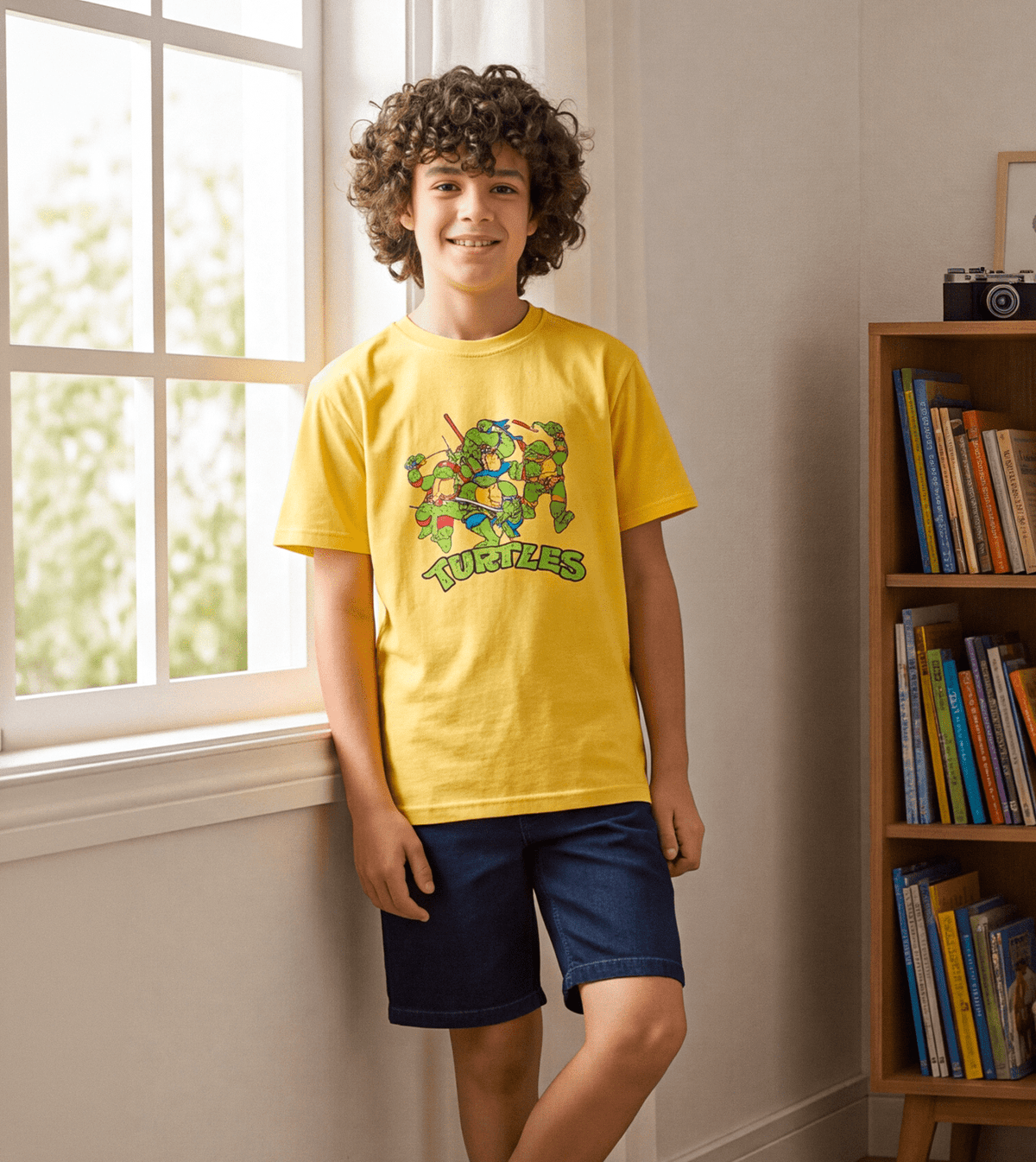 Boys’ Yellow Short-Sleeve T-Shirt - Red Cotton