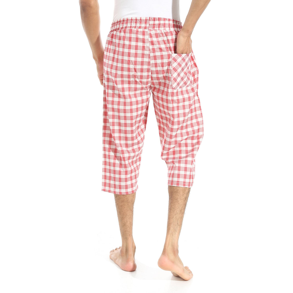Comfy and Stylish Men's Soft Check Pentacore - Dark Red - Red Cotton