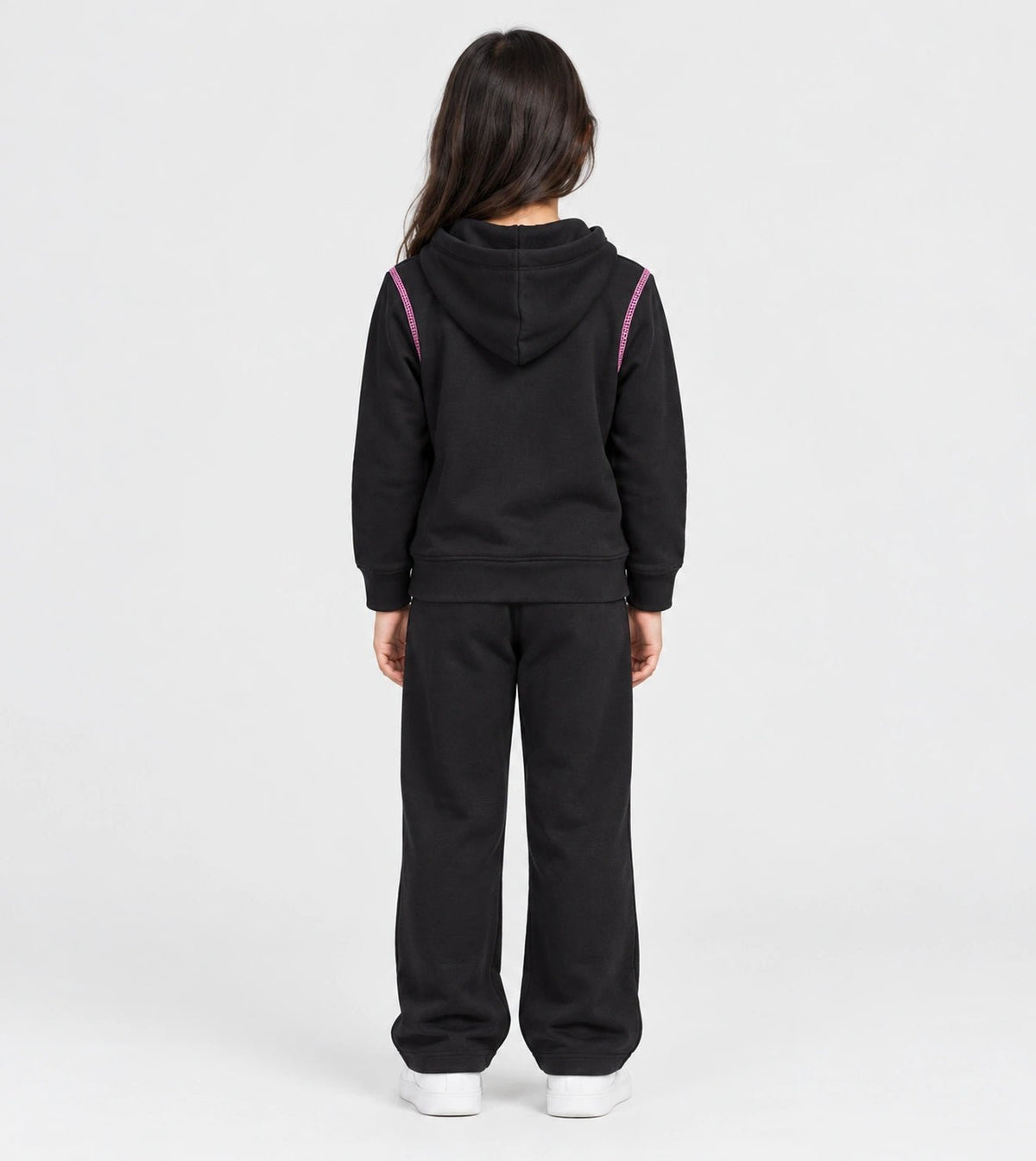 Girls’ Black Hoodie Pajama Set | Red Cotton - Red Cotton