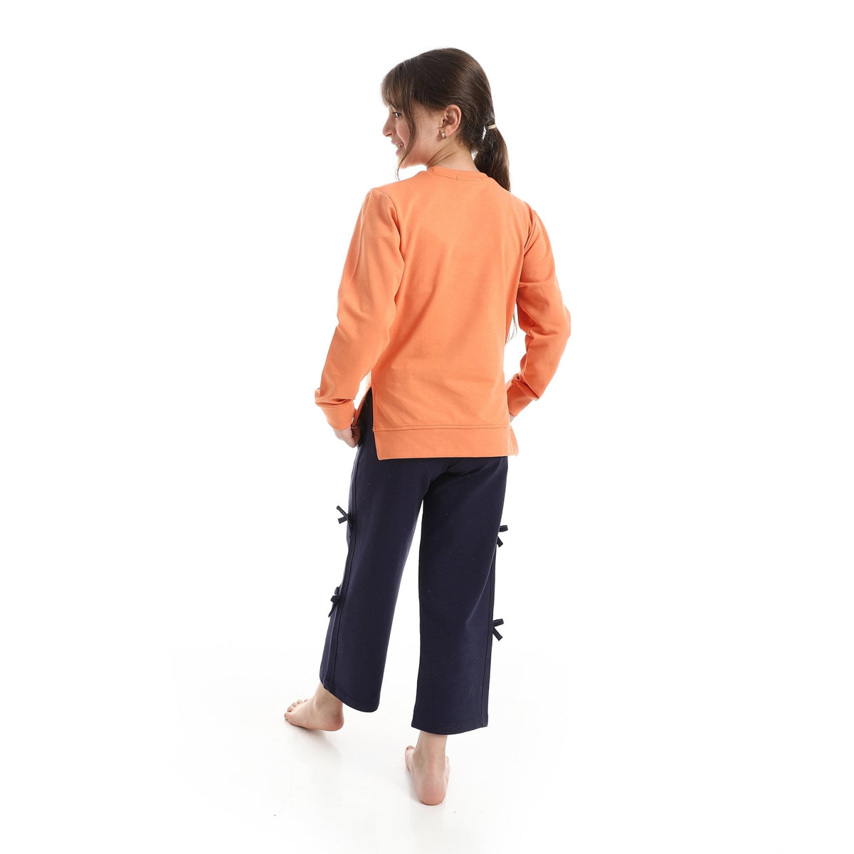 Girl's Lounge Pajama Set - Red Cotton
