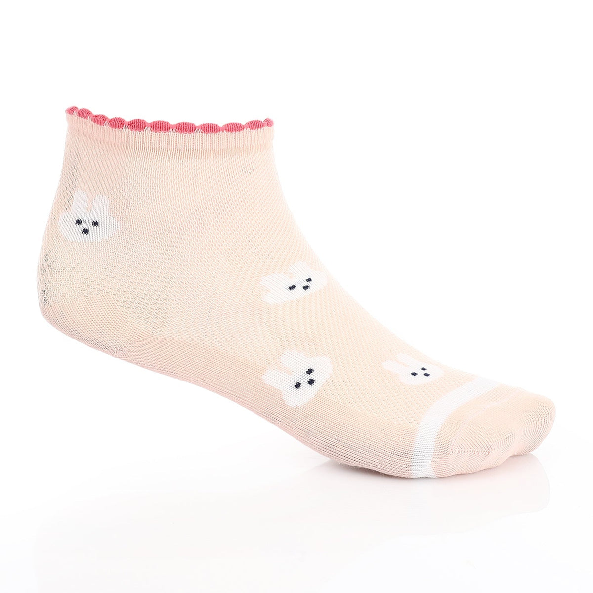 Girl's No Show Socks - Simon - Red Cotton