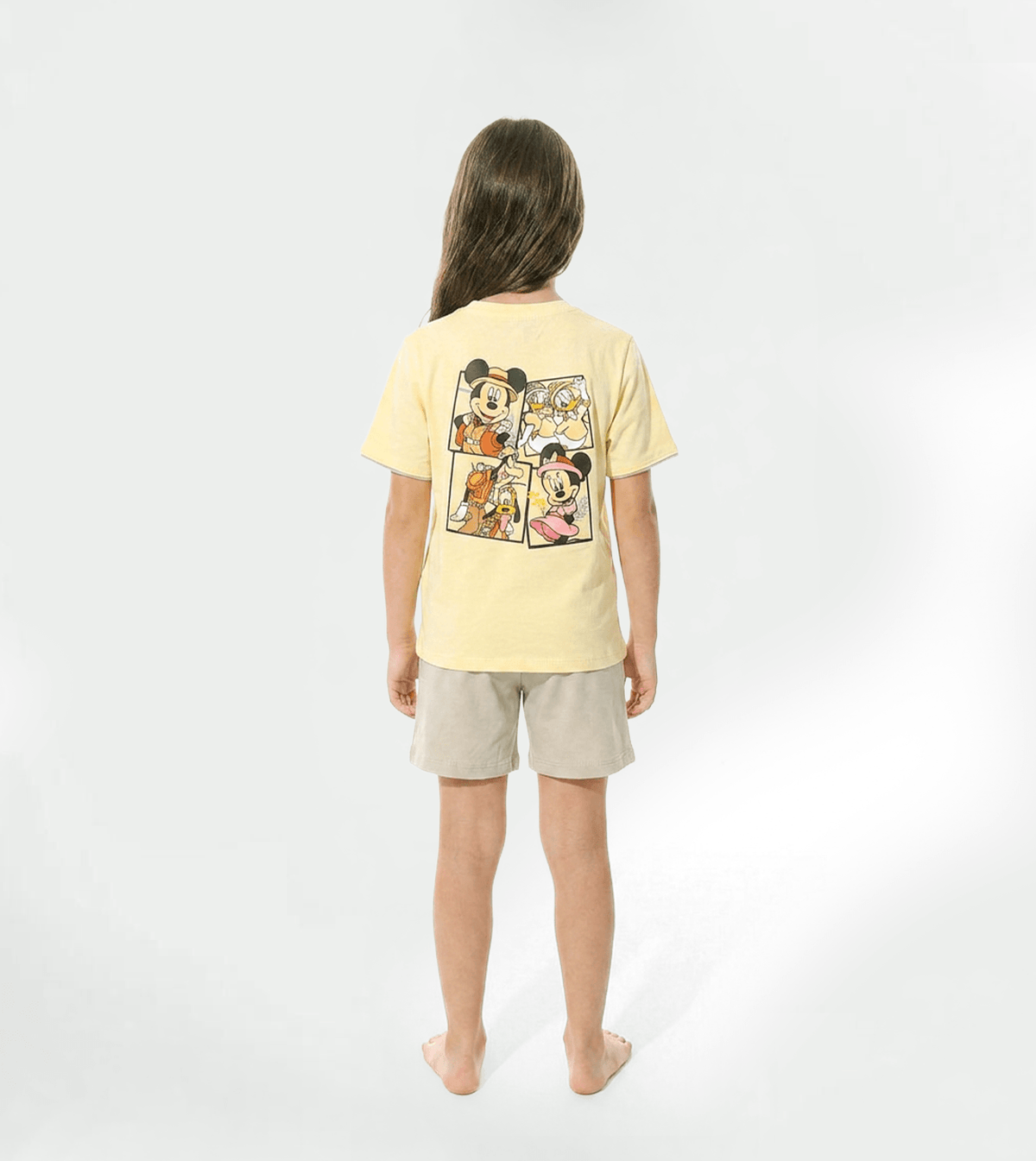 Girls Yellow Summer Milton Shorts Pajama Set - Red Cotton