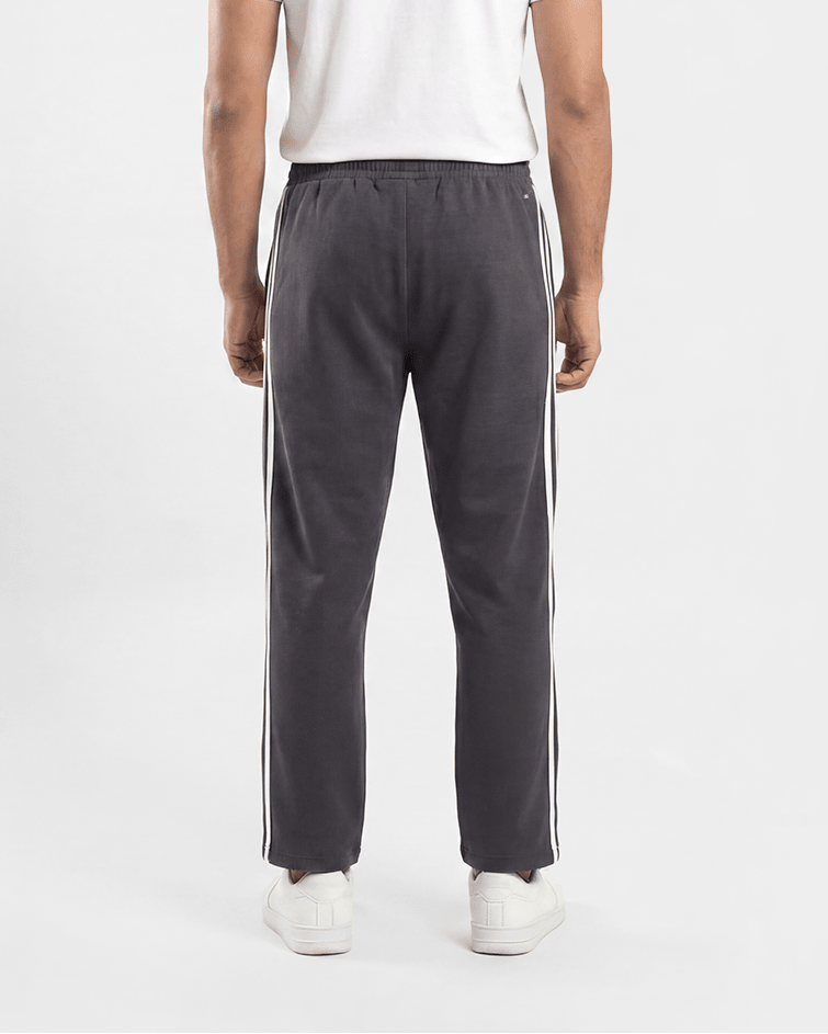 Men Athletic Side-Stripe Sweatpants - Red Cotton