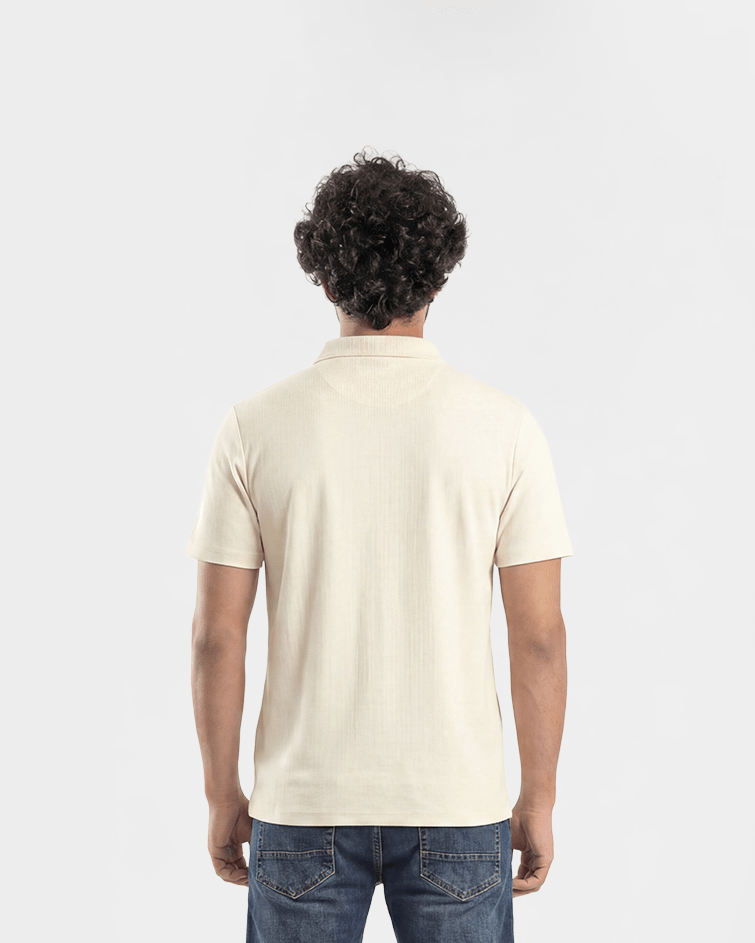 Men Jacquard Polo T-Shirt - Red Cotton