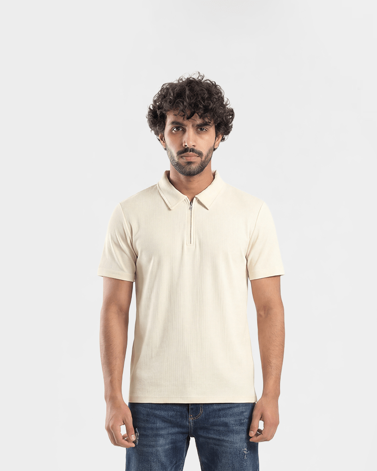 Men Jacquard Polo T-Shirt - Red Cotton