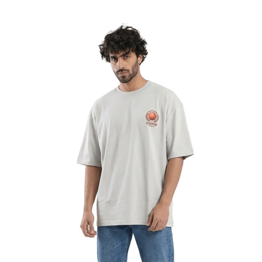 Men Oversized Graphic T-Shirt - Red Cotton