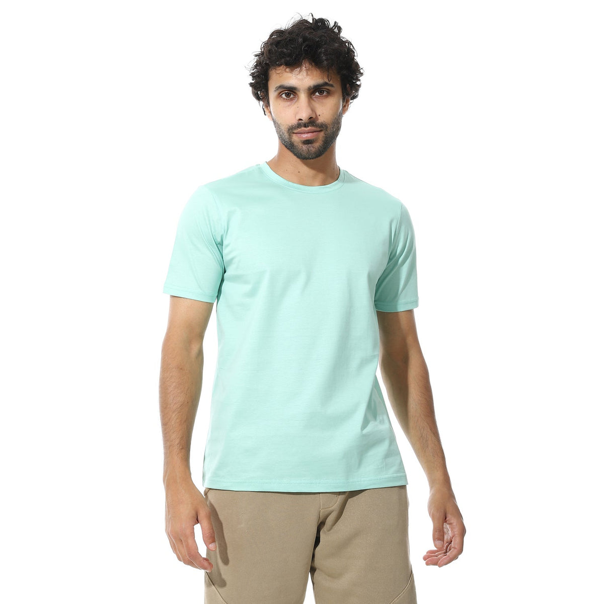 Men's Classic Crew Neck T-Shirt – Mint - Red Cotton