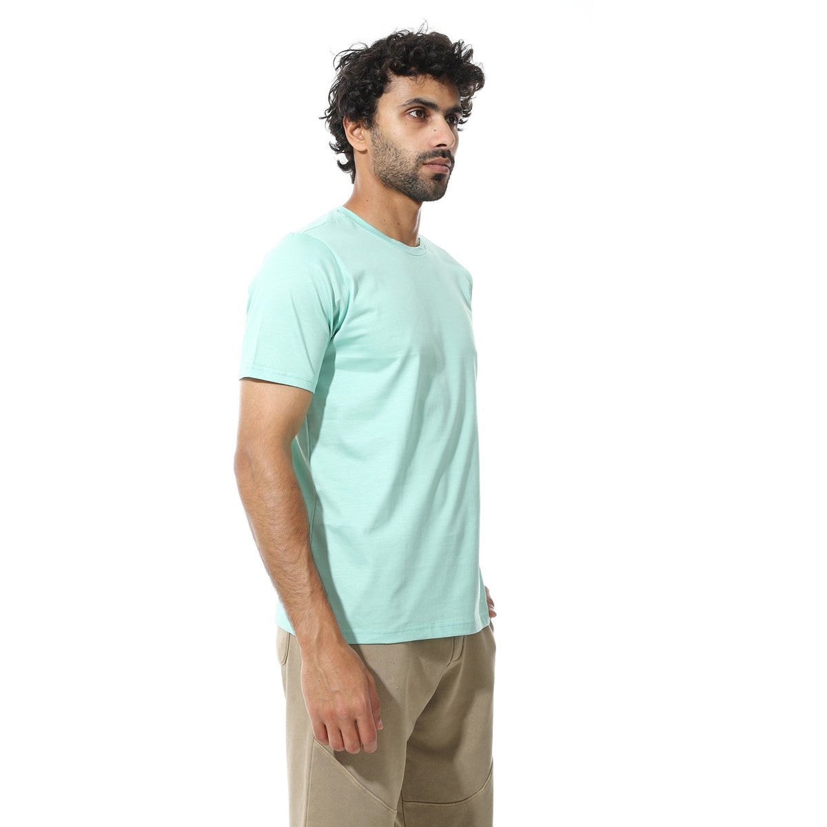 Men's Classic Crew Neck T-Shirt – Mint - Red Cotton