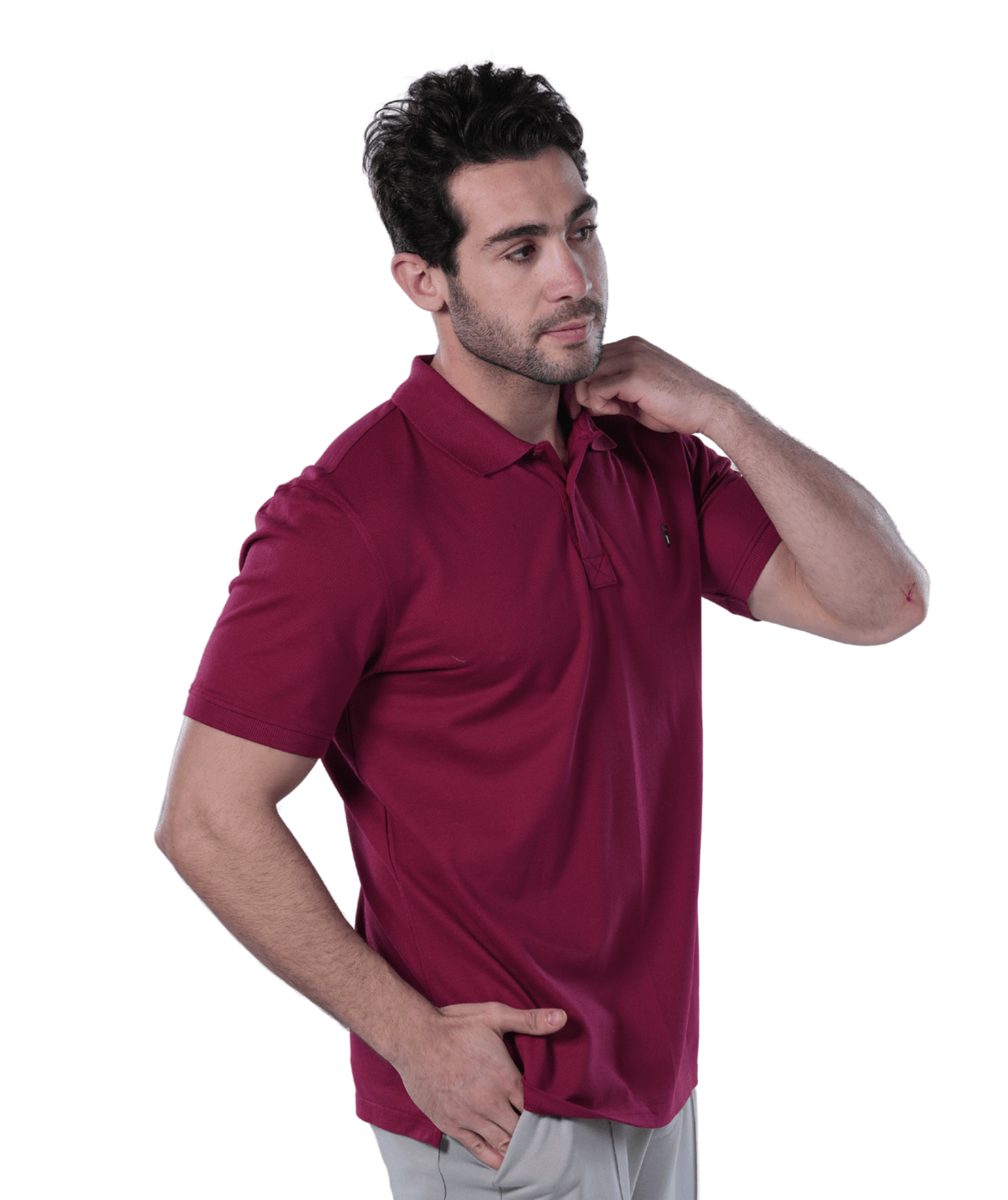 Men's Classic Fit Polo Shirt - Red Cotton