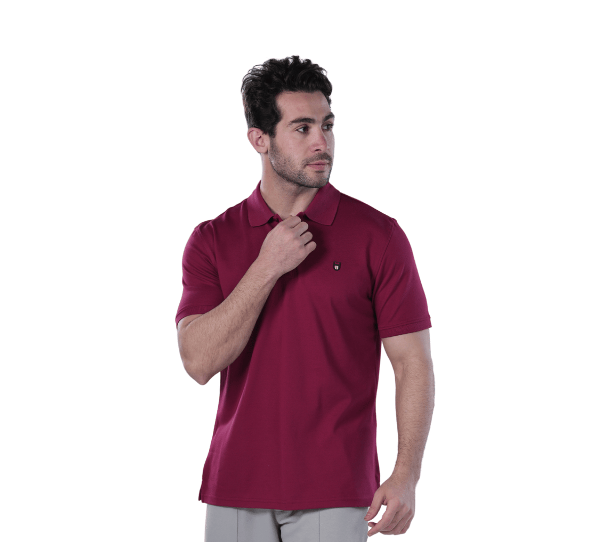 Men's Classic Fit Polo Shirt - Red Cotton