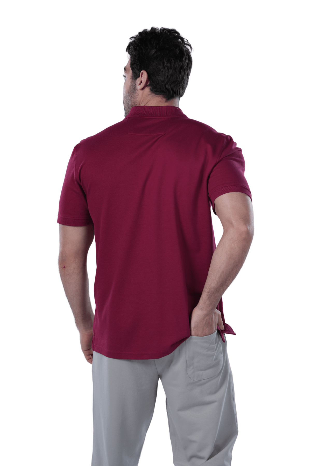 Men's Classic Fit Polo Shirt - Red Cotton