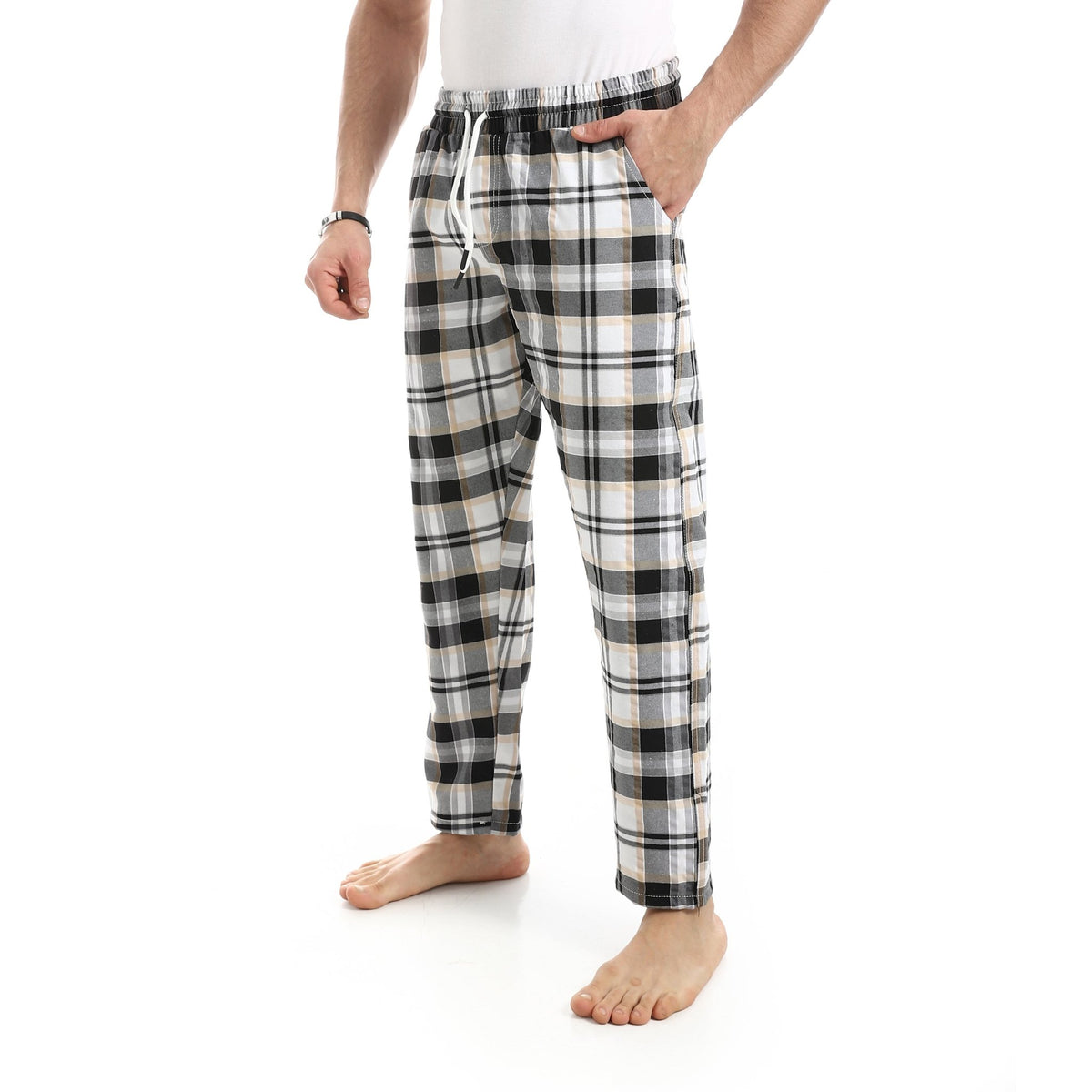 Men’s Classic Plaid Pajama Pants - Red Cotton