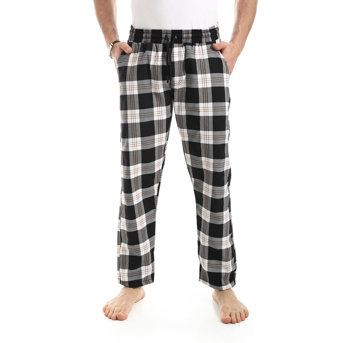 Men’s Classic Plaid Pajama Pants - Red Cotton