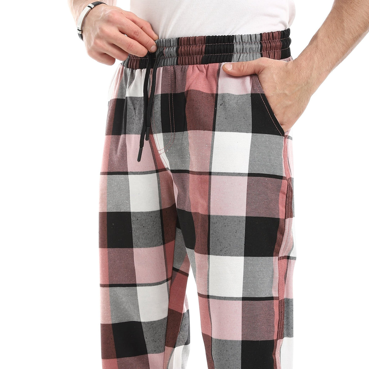 Men’s Classic Plaid Pajama Pants - Red Cotton