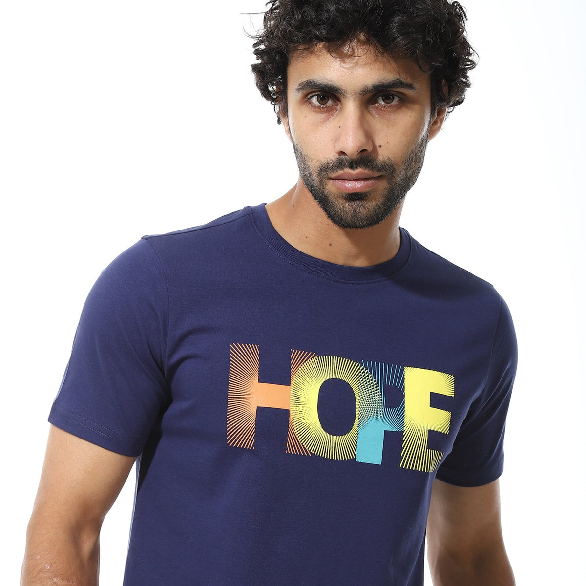 Men's Cotton Regular Fit T-Shirt- Navy - Red Cotton
