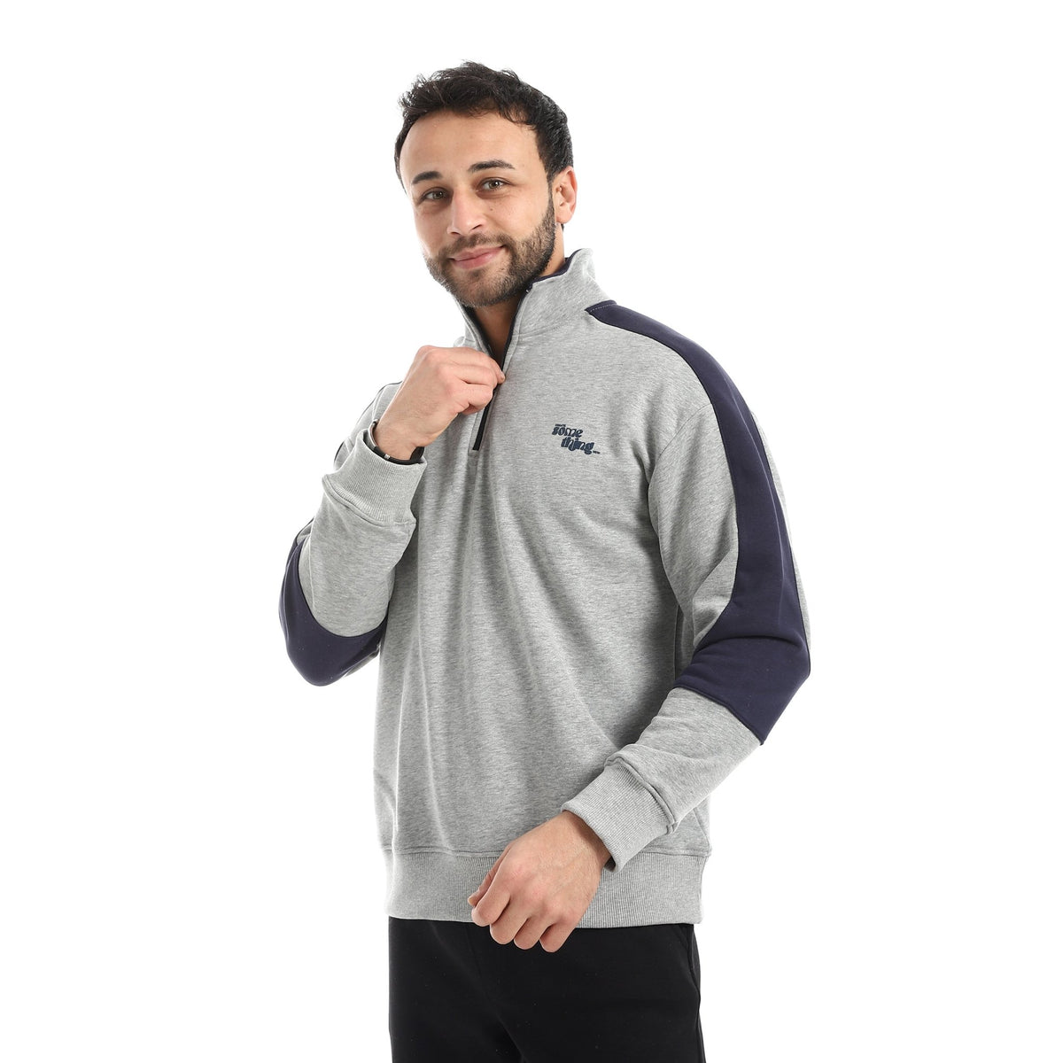 Men’s Quarter-Zip Hoodie - Red Cotton