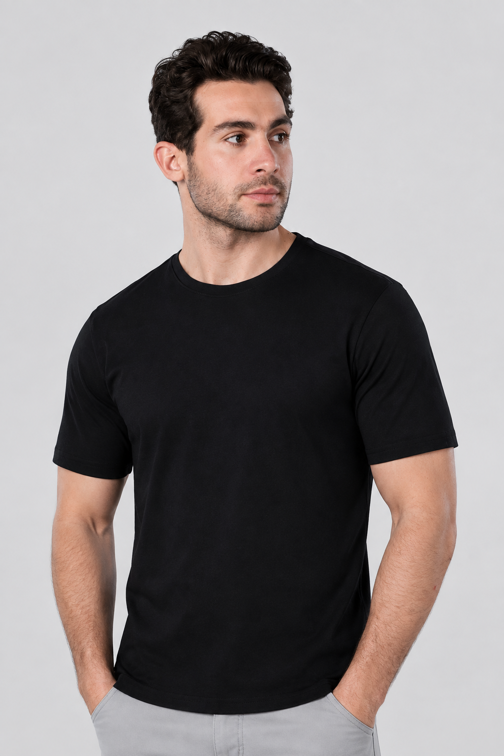 Men's Regular Fit Cotton T-Shirt - Black - Red Cotton