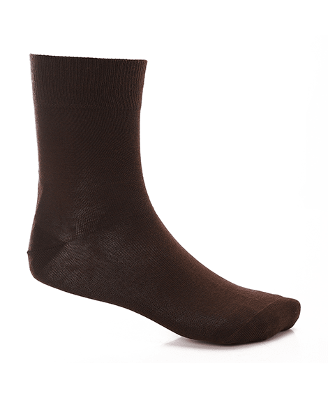 Men's Soft and Cozy Classic Socks - Perfect For Everyday Wear - Dark Brown - Red Cotton