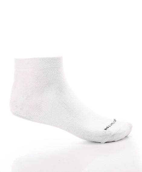Men's White Cotton Ankle Socks - Red Cotton