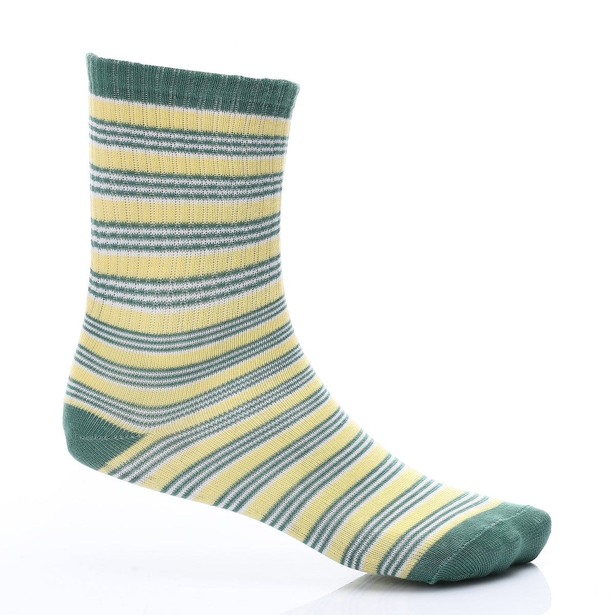 Premium Green Ribbed Socks: Soft & Durable - Red Cotton