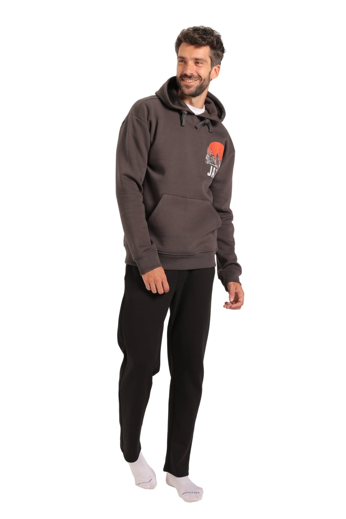Printed Hoodie Red Cotton - Red Cotton