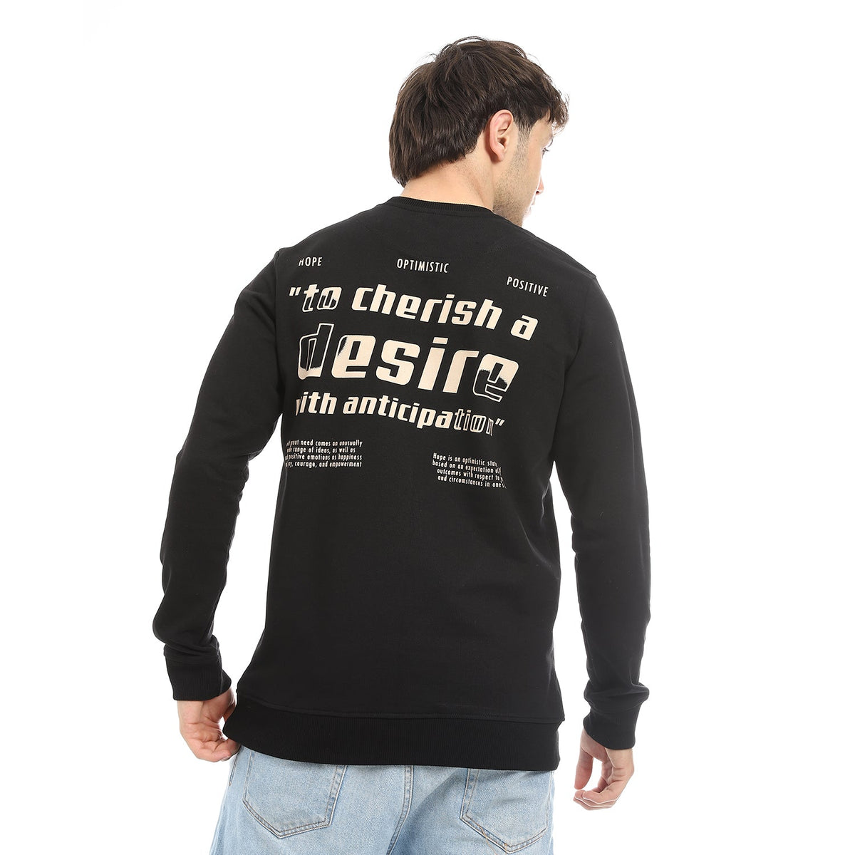 Red Cotton Sweatshirt With Printed- Black - Red Cotton