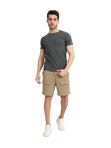 Short Sleeve Undershirt For Men Round Neck - Red Cotton