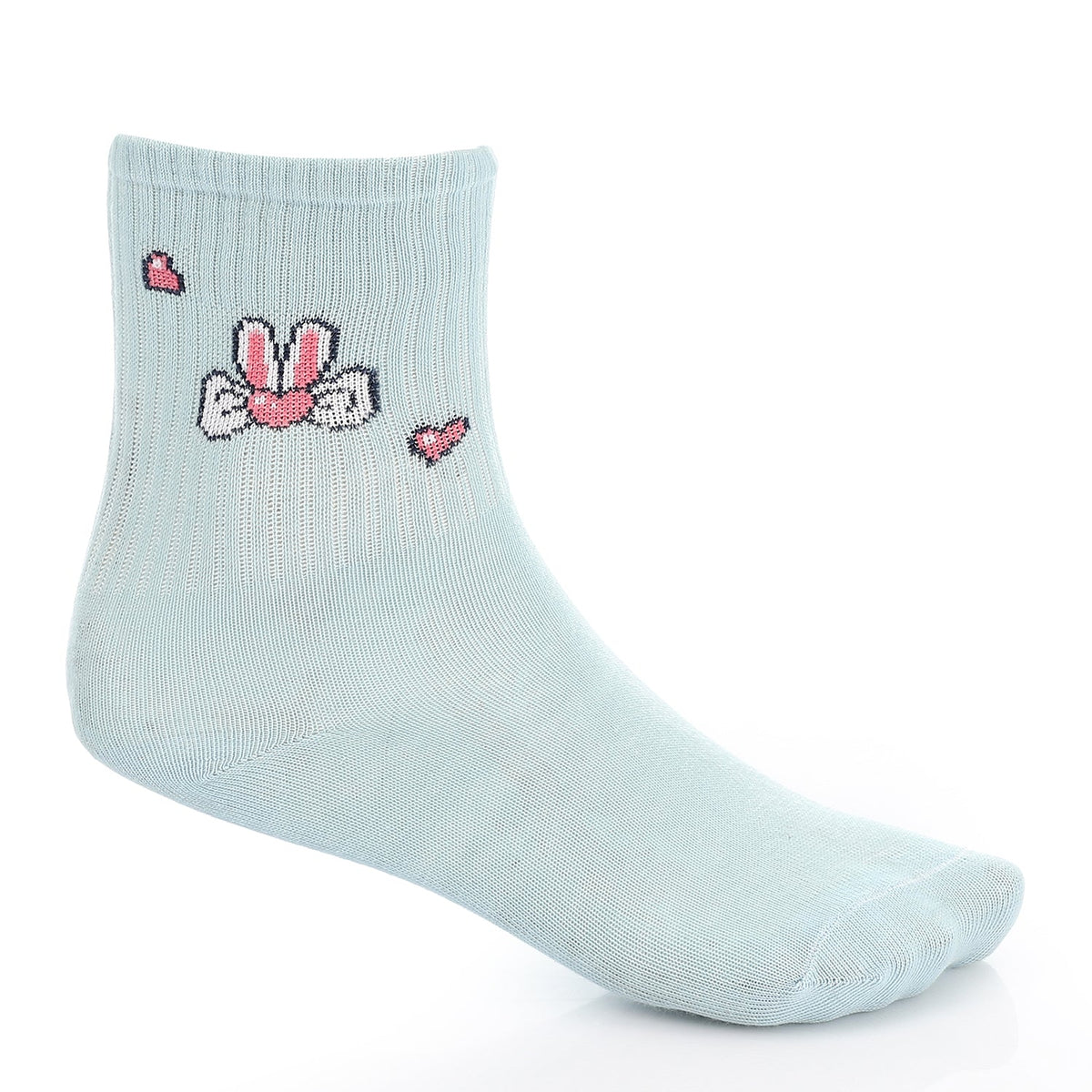 Socks For Girl - Simple, Elegant - Blue - Red Cotton