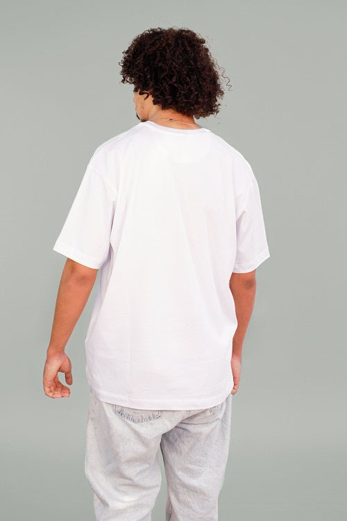 Men's Cotton oversized T-Shirt- WHITE