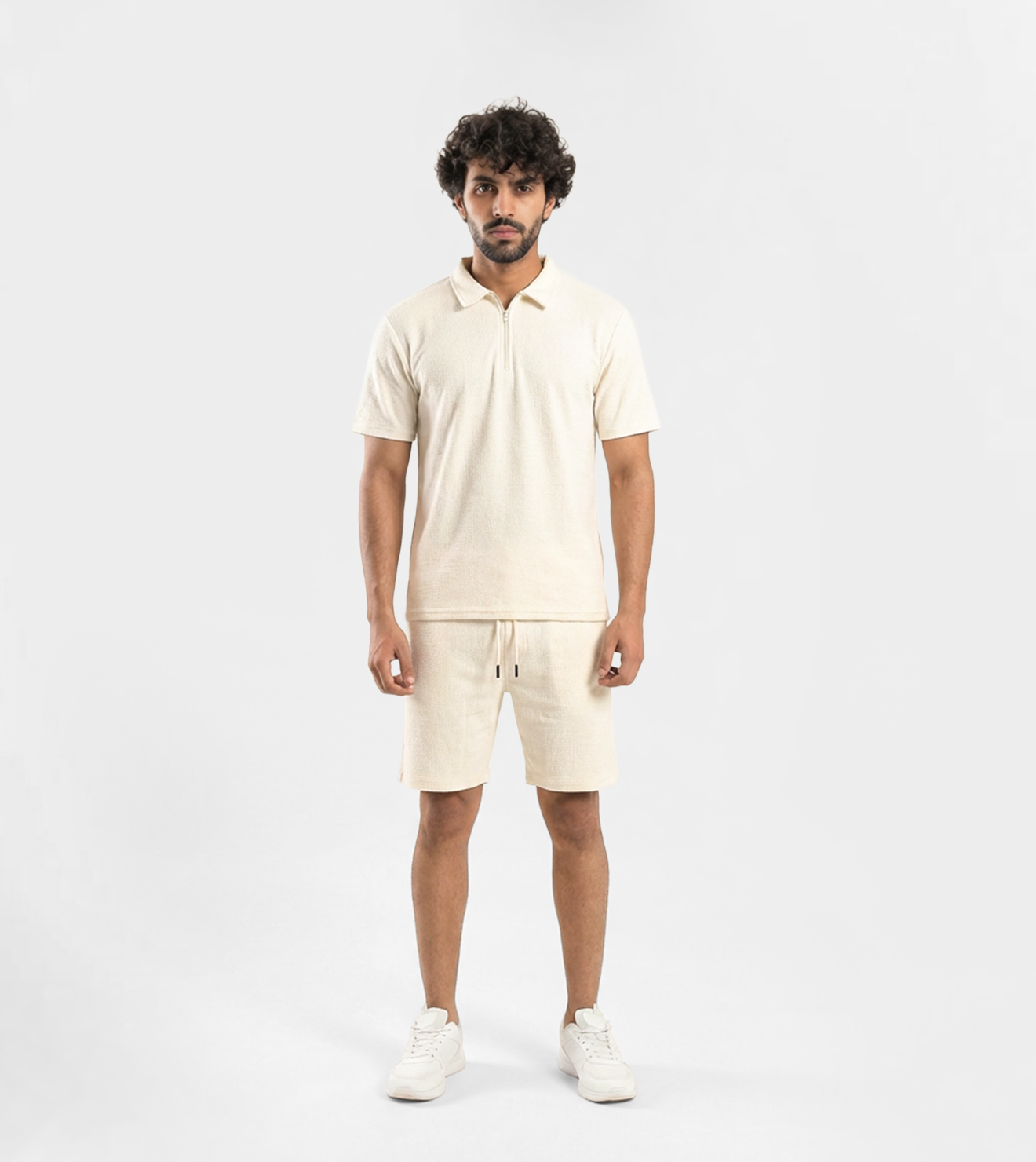 Men Active Set Quarter-Zip & Performance Shorts