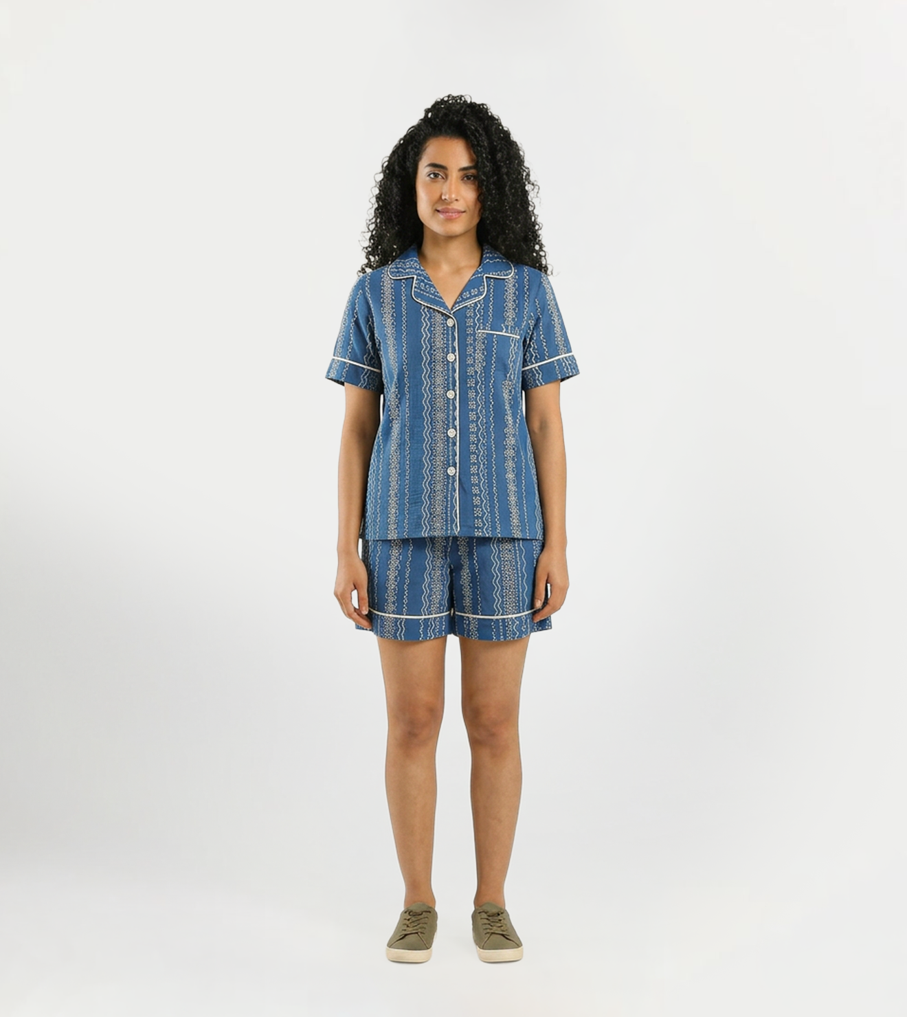 Women short-sleeved pajama set with shorts