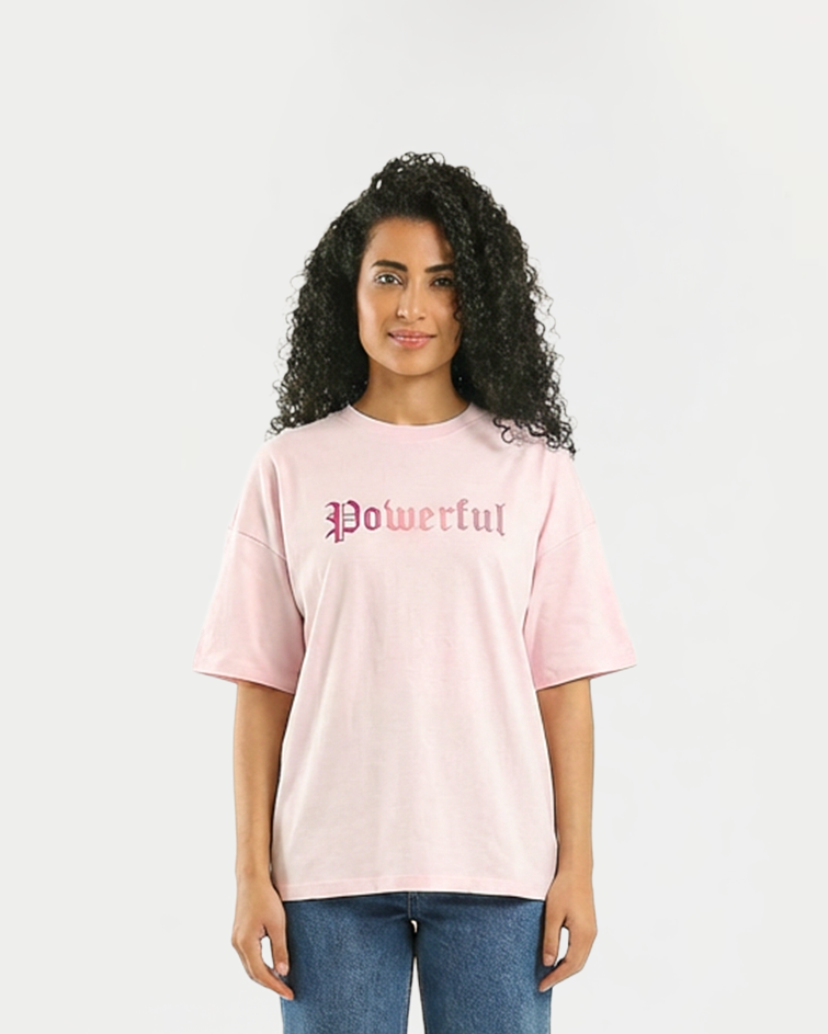Women "Powerful" Oversized Graphic Tee